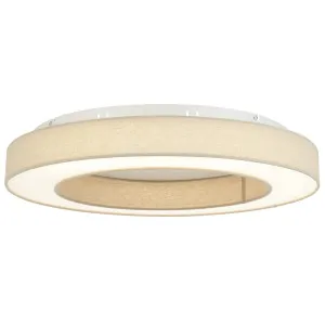 Telbix Astana ??Round LED Flush Mount Ceiling Light with Fabric Accents - Beige by Telbix, a Lighting for sale on Style Sourcebook