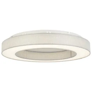 Telbix Astana ??Round LED Flush Mount Ceiling Light with Fabric Accents - Grey by Telbix, a Lighting for sale on Style Sourcebook