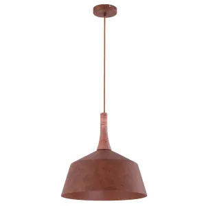 CLA Oxido Rustic Metal Dome Pendant with Travertine Highlight - Medium by Compact Lamps Australia, a Lighting for sale on Style Sourcebook