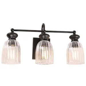 CLA Sino 3 Light Ellipse Clear Glass Decorative Wall Light Black by Compact Lamps Australia, a Wall Lighting for sale on Style Sourcebook