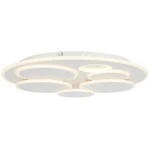 Telbix Stellar Sculptural Layered Round LED Flush Mount Ceiling Light - White by Telbix, a Lighting for sale on Style Sourcebook
