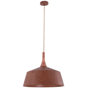 CLA Oxido Rustic Metal Dome Pendant with Travertine Highlight - Large by Compact Lamps Australia, a Lighting for sale on Style Sourcebook