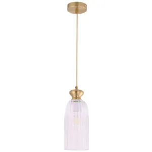 CLA Sino Ellipse Clear Glass Pendant - Brass by Compact Lamps Australia, a Lighting for sale on Style Sourcebook