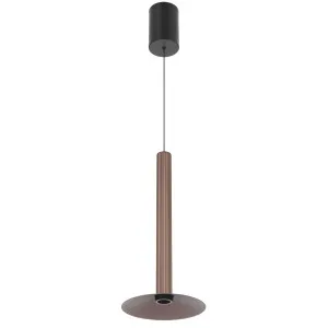 Telbix Grado Slimline Fluted LED Rise and Fall Pendant - Brown by Telbix, a Lighting for sale on Style Sourcebook