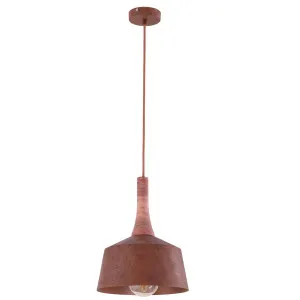 CLA Oxido Rustic Metal Dome Pendant with Travertine Highlight - Small by Compact Lamps Australia, a Lighting for sale on Style Sourcebook