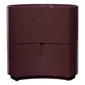 Berg Bedside Table in High Gloss Dark Red by OZ Design, a Bedside Tables for sale on Style Sourcebook