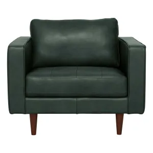 Kobe Armchair in Alpine Leather Dark Green by OZ Design, a Chairs for sale on Style Sourcebook