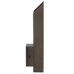 Telbix Vostel Slim Slanted Rectangle Outdoor Wall Light Antique Brass by Telbix, a Wall Lighting for sale on Style Sourcebook