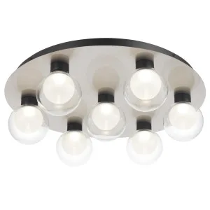 Telbix Invar 7 Light CTC Dimmable LED Flush Mount Exposed Bulbs - Nickel by Telbix, a Lighting for sale on Style Sourcebook