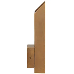 Telbix Vostel Slim Slanted Rectangle Outdoor Wall Light Natural Brass by Telbix, a Wall Lighting for sale on Style Sourcebook