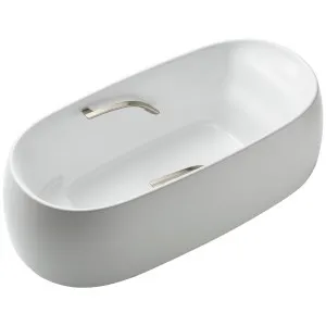 Toto Galalato Freestanding Bath Matte White with Brushed Nickel Hand Grip PJY1744NHPWEMW by TOTO, a Bathtubs for sale on Style Sourcebook