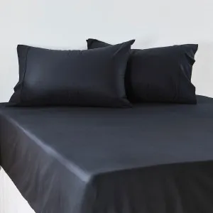Pillow Talk 225Tc Cotton Fitted Sheet Black by Pillow Talk, a Sheets for sale on Style Sourcebook