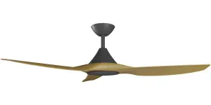 Calibo Smart CloudFan 52" (1300mm) ABS Energy Efficient DC Ceiling Fan and Remote Black & Teak by Calibo, a Ceiling Fans for sale on Style Sourcebook