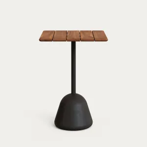Saura high bar table with acacia top in walnut finish and black cement base 70x70x99 cm by null, a Tables for sale on Style Sourcebook