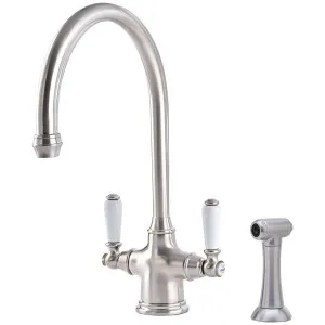 Shaws by Perrin & Rowe Ribble Kitchen Mixer with Rinse Pewter AUSH4360PFWPC-3 by Shaws by Perrin & Rowe, a Kitchen Taps & Mixers for sale on Style Sourcebook