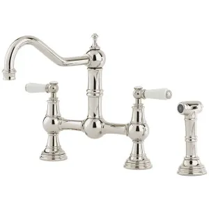 Shaws by Perrin & Rowe Hambleton Kitchen Mixer with Rinse Nickel AUSH4756NIWPC-3 by Shaws by Perrin & Rowe, a Kitchen Taps & Mixers for sale on Style Sourcebook