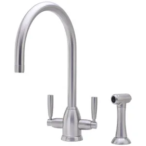 Shaws by Perrin & Rowe Silverdale Kitchen Mixer with Rinse Pewter AUSH4866PF-3 by Shaws by Perrin & Rowe, a Kitchen Taps & Mixers for sale on Style Sourcebook