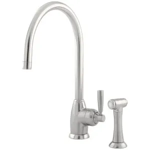 Shaws by Perrin & Rowe Roeburn Kitchen Mixer with Rinse Pewter AUSH4846PF-3 by Shaws by Perrin & Rowe, a Kitchen Taps & Mixers for sale on Style Sourcebook