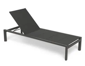 Alvor Sun Lounge - Charcoal - Dark Grey Mesh by Level, a Outdoor Sunbeds & Daybeds for sale on Style Sourcebook
