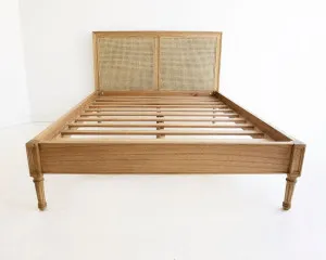 Harrison Cane King Bed Weathered Oak - Low End by Azure Interiors, a Beds & Bed Frames for sale on Style Sourcebook