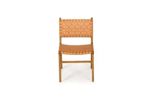 Altadena Woven Leather Side Chair - Natural by Azure Interiors, a Chairs for sale on Style Sourcebook