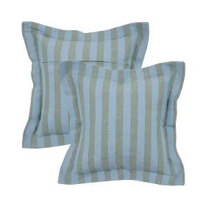 Muse Frankie Two Tone Stripe Cushion Blue/Green by Muse, a Cushions, Decorative Pillows for sale on Style Sourcebook