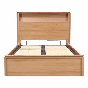 Charles Double Bed Frame with Gas Lift Storage in Australian Messmate by OZ Design, a Beds & Bed Frames for sale on Style Sourcebook