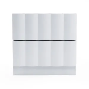 Hamish 2 Drawer Fluted Bedside Table in White by Luxo Living, a Bedside Tables for sale on Style Sourcebook