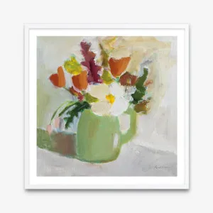 Spring In A Green Pitcher (Square) Art Print by The Print Emporium, a Prints for sale on Style Sourcebook