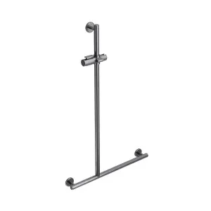 CARE ACCESS Shower Grab Rail LHS 1100x650mm Gunmetal by Highgrove Bathrooms, a Towel Rails for sale on Style Sourcebook