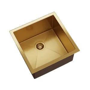 BURAZZO Inset / Undermount Embossed Single Bowl Sink 450mm (Deep) Brushed Brass by Highgrove Bathrooms, a Kitchen Sinks for sale on Style Sourcebook