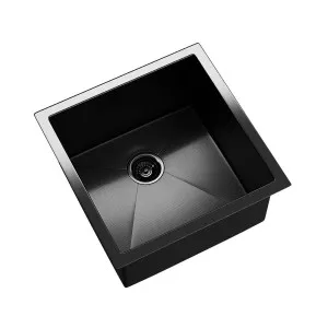 BURAZZO Inset / Undermount Embossed Single Bowl Sink 450mm (Deep) Gunmetal by Highgrove Bathrooms, a Kitchen Sinks for sale on Style Sourcebook