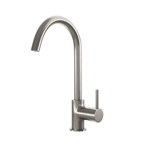 SPIN Gooseneck Sink Mixer Brushed Nickel by Highgrove Bathrooms, a Bathroom Taps & Mixers for sale on Style Sourcebook