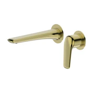 Tela Wall Basin Set Round Trim Kit Brushed Gold by Haus25, a Bathroom Taps & Mixers for sale on Style Sourcebook