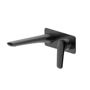 Tela Wall Basin Mixer Set Square Trim Kit Matte Black by Haus25, a Bathroom Taps & Mixers for sale on Style Sourcebook