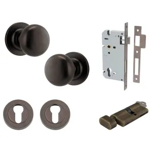 Cambridge Knob Round Rose Entrance Kit w Separate High Security Lock Signature Brass by Iver, a Door Hardware for sale on Style Sourcebook