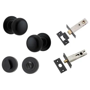 Cambridge Knob Round Rose Privacy Kit w Separate Privacy Turn Matt Black by Iver, a Door Hardware for sale on Style Sourcebook