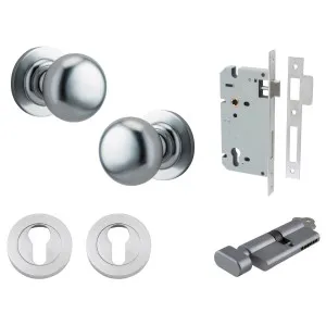 Cambridge Knob Round Rose Entrance Kit w Separate High Security Lock Brushed Chrome by Iver, a Door Hardware for sale on Style Sourcebook