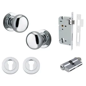 Cambridge Knob Round Rose Entrance Kit w Separate High Security Lock Polished Chrome by Iver, a Door Hardware for sale on Style Sourcebook