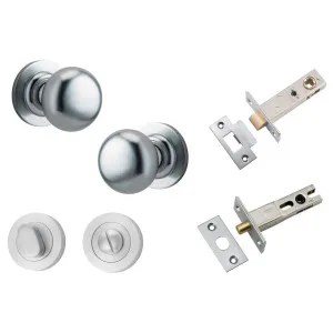 Cambridge Knob Round Rose Privacy Kit w Separate Privacy Turn Brushed Chrome by Iver, a Door Hardware for sale on Style Sourcebook