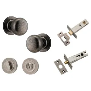 Cambridge Knob Round Rose Privacy Kit w Separate Privacy Turn Distressed Nickel by Iver, a Door Hardware for sale on Style Sourcebook