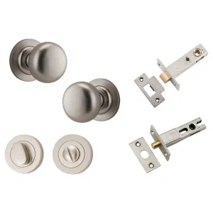 Cambridge Knob Round Rose Privacy Kit w Separate Privacy Turn Satin Nickel by Iver, a Door Hardware for sale on Style Sourcebook