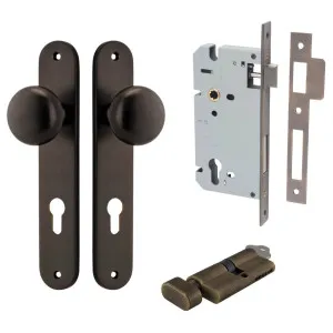 Cambridge Knob Oval Backplate Entrance Kit w High Security Lock Signature Brass by Iver, a Door Hardware for sale on Style Sourcebook