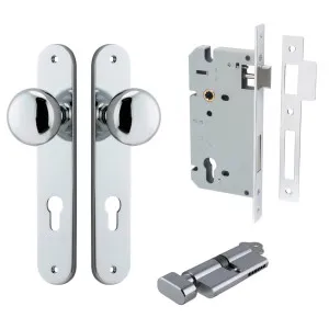 Cambridge Knob Oval Backplate Entrance Kit w High Security Lock Polished Chrome by Iver, a Door Hardware for sale on Style Sourcebook