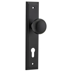 Cambridge Knob Stepped Backplate Matt Black by Iver, a Door Hardware for sale on Style Sourcebook