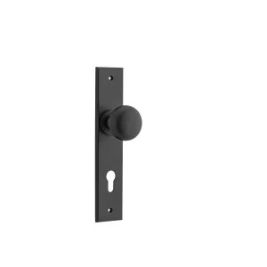 Cambridge Knob Matt Black Chamfered Backplate by Iver, a Door Hardware for sale on Style Sourcebook