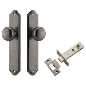 Cambridge Knob Shouldered Backplate Passage Kit Distressed Nickel by Iver, a Door Hardware for sale on Style Sourcebook