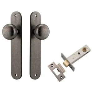 Cambridge Knob Oval Backplate Passage Kit Distressed Nickel by Iver, a Door Hardware for sale on Style Sourcebook