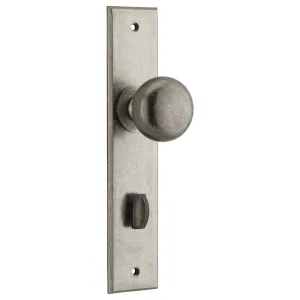 Cambridge Knob Distressed Nickel Chamfered Backplate by Iver, a Door Hardware for sale on Style Sourcebook