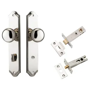 Cambridge Knob Shouldered Backplate Privacy Kit w Privacy Turn Polished Nickel by Iver, a Door Hardware for sale on Style Sourcebook